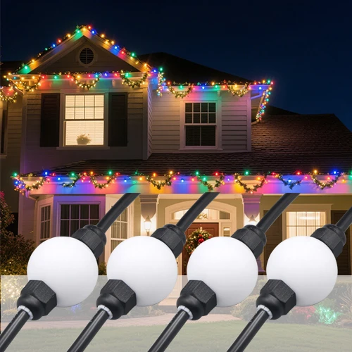 Outdoor Waterproof Decorative Light String RGBW Dynamic 3D LED Spherical Pixel Lights